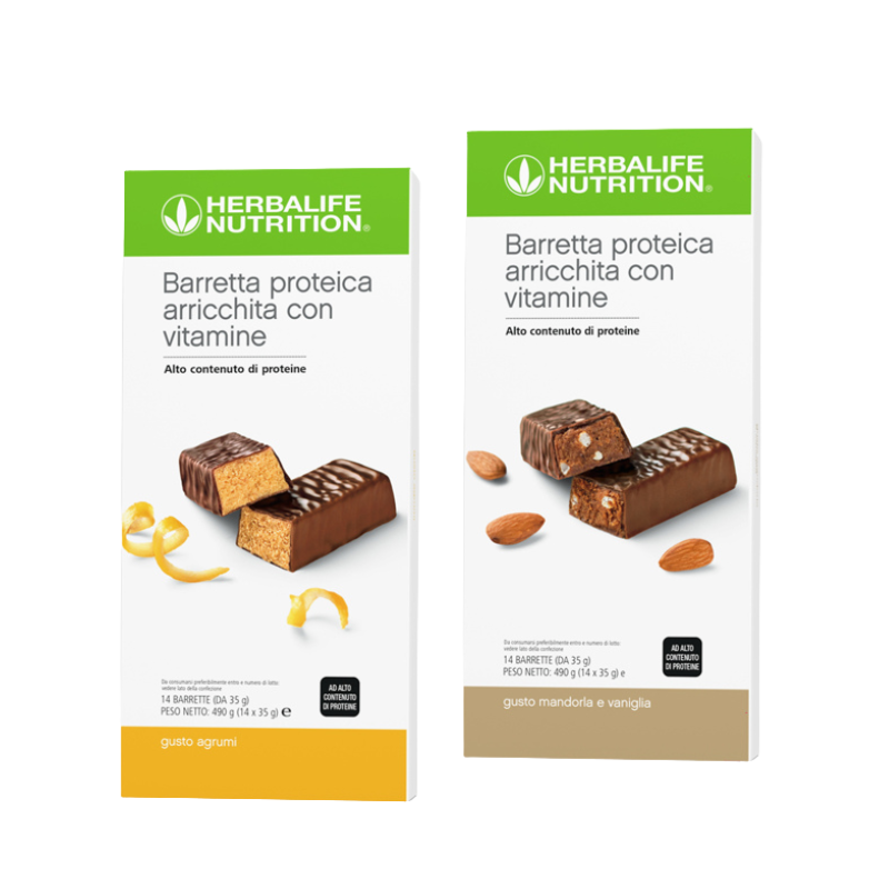 Kit refrigerato Barrette Proteiche gusti misti Gusto Mandorla e Vaniglia e gusto Agrumi